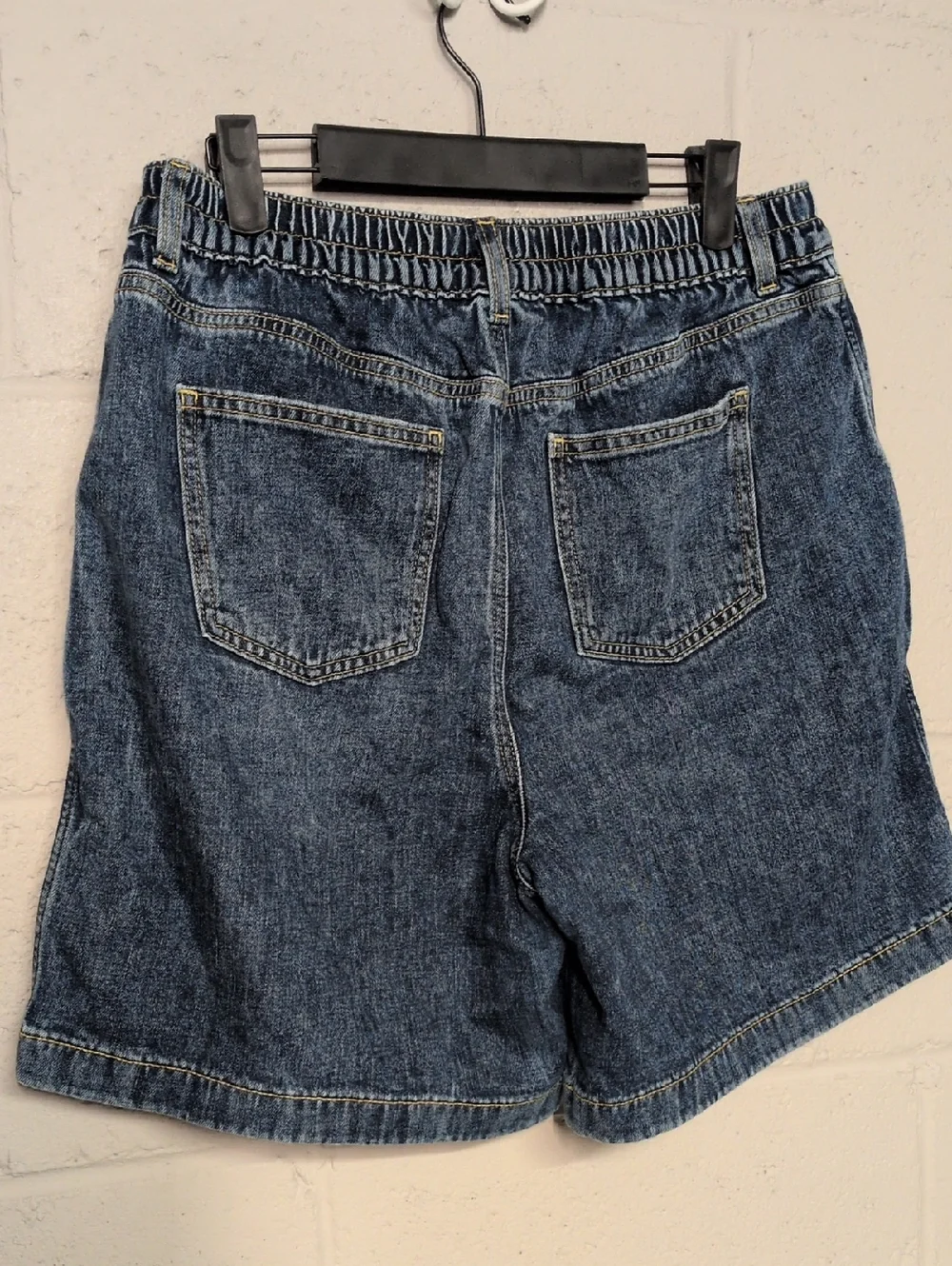 aerie Oversized Elastic Waist Denim Trouser Shorts, Size Medium, Baggy Jorts